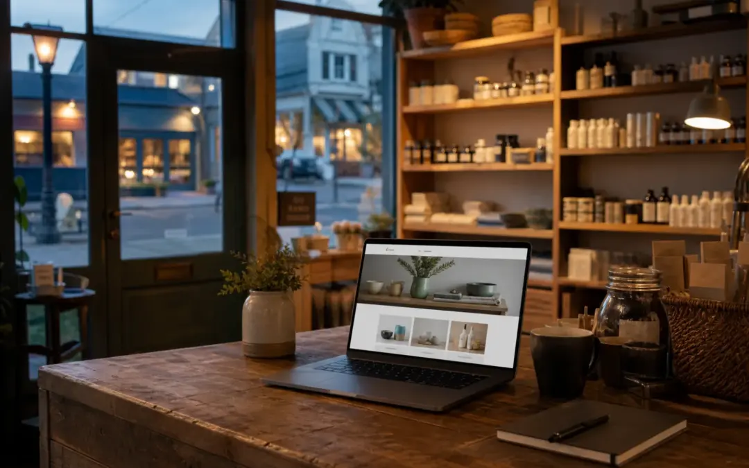Small shop with a professional website continuing its presence online