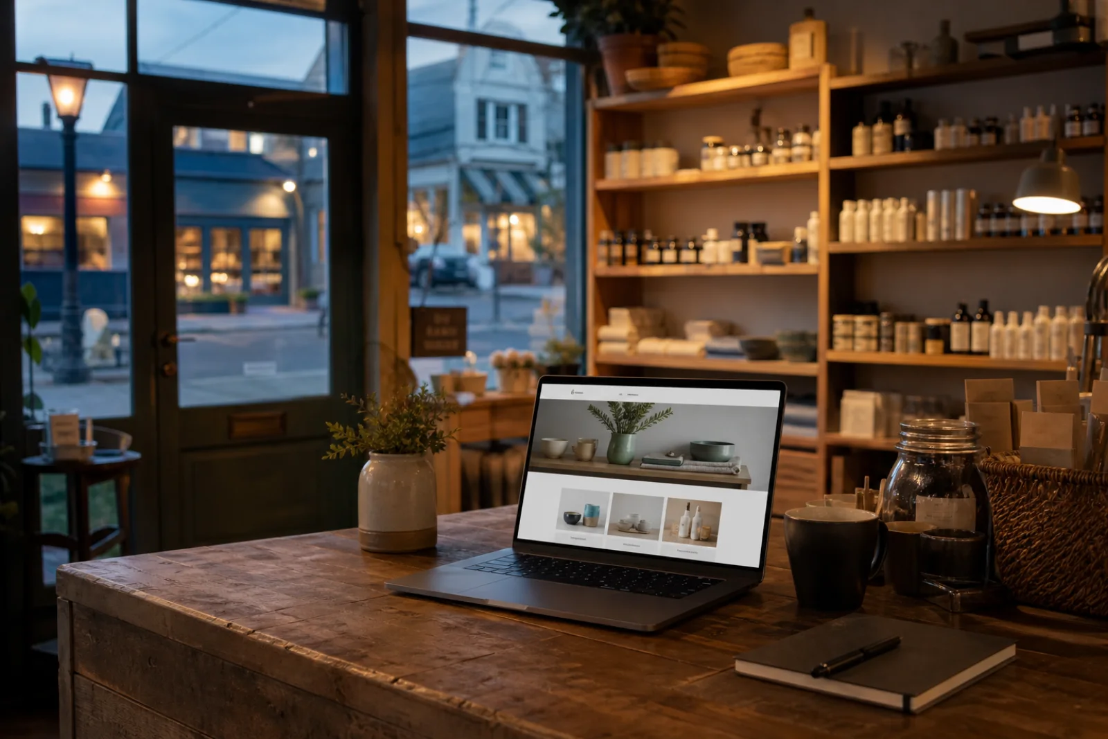 Small shop with a professional website continuing its presence online